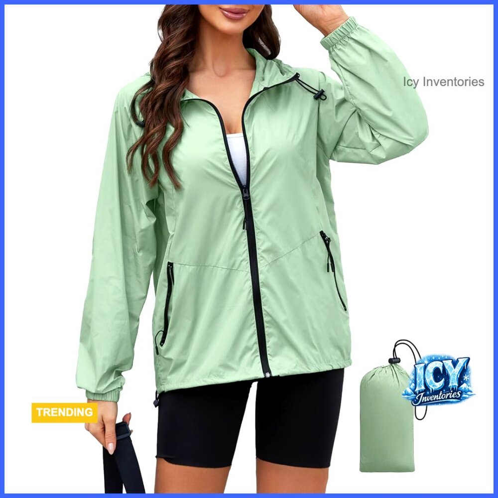 Lightweight Rain Jacket Waterproof Packable Windb… - image 1